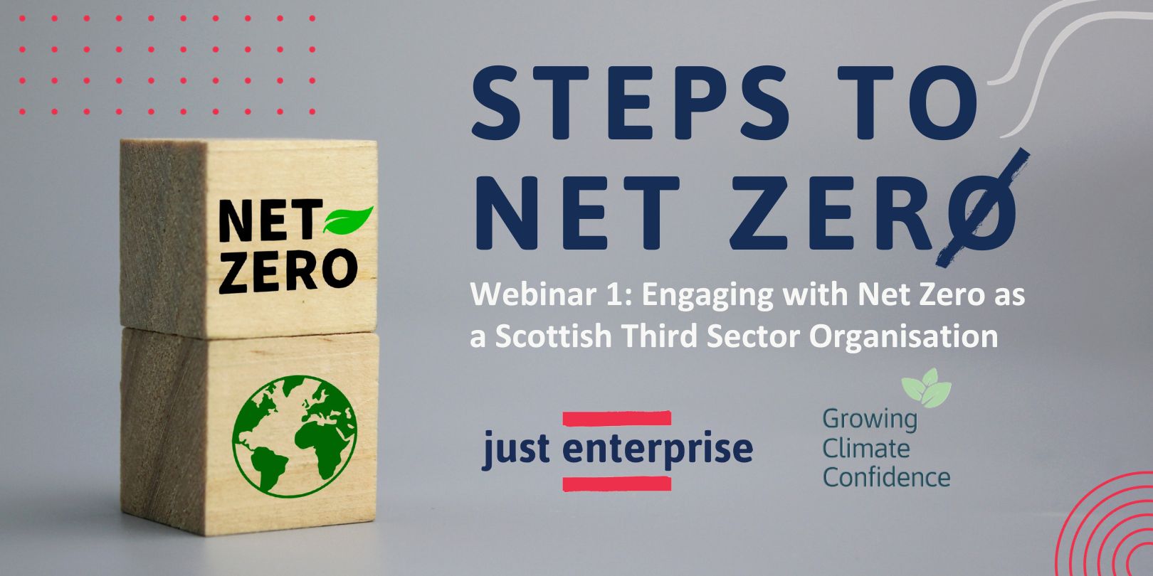 Title slide of Steps to Net Zero Webinar 1